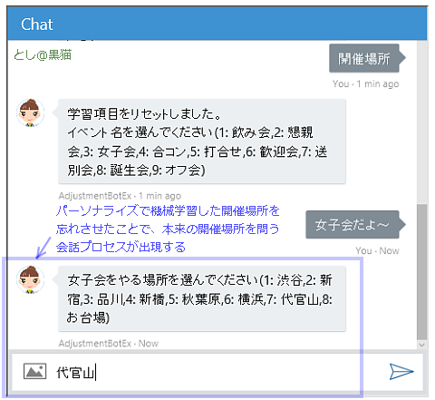 MS Bot Framework 3.0で 飲み会調整botのパーソナライゼーション