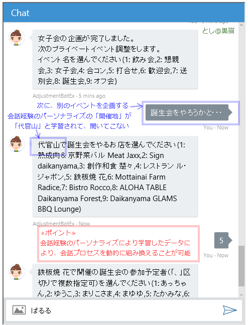 MS Bot Framework 3.0で 飲み会調整botのパーソナライゼーション