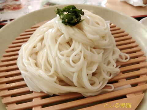 秋田無限堂 稲庭うどん 比内地鶏のつけ汁仕立て ＆ しらすの二色丼