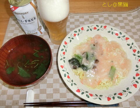 紅ずわいがにのあんかけ焼きそば（淡雪あん）