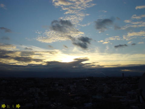 夏の夕方の雲