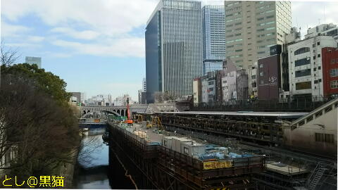 バリアフリー工事中の御茶ノ水駅