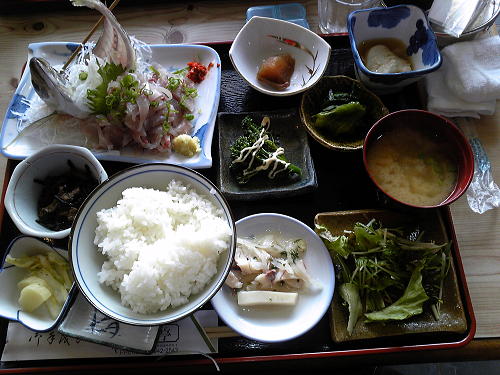 黄金アジのタタキ定食