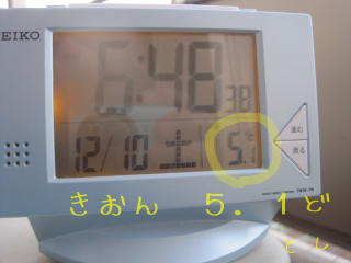 外気温 5.1℃でした