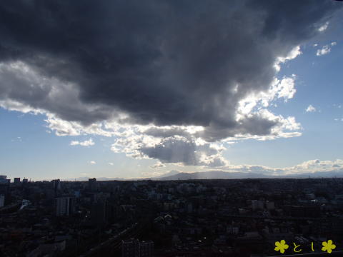 富士山から、雲が流れてくる