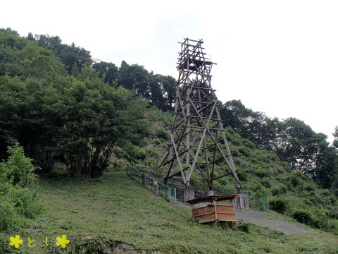 龍勢花火を発射するやぐら