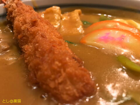 若鯱家 カレーうどん エビフライ トッピング