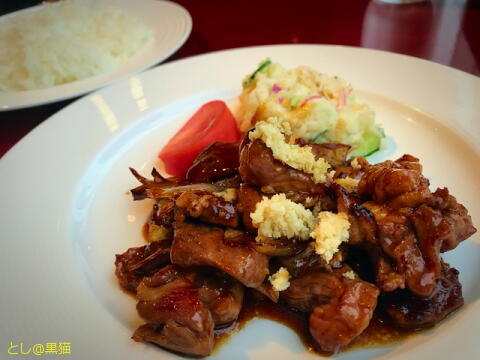 キリンシティ ラム肉のピリ辛醤油炒めランチ