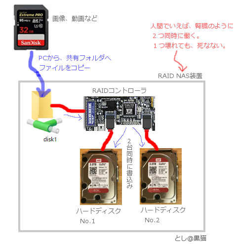 バックアップと RAID1による二重化の違い